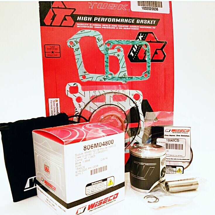 Wiseco ProLite Piston Kit & Tusk Top End Gasket Kit Suzuki Rm85 48mm Std Bore