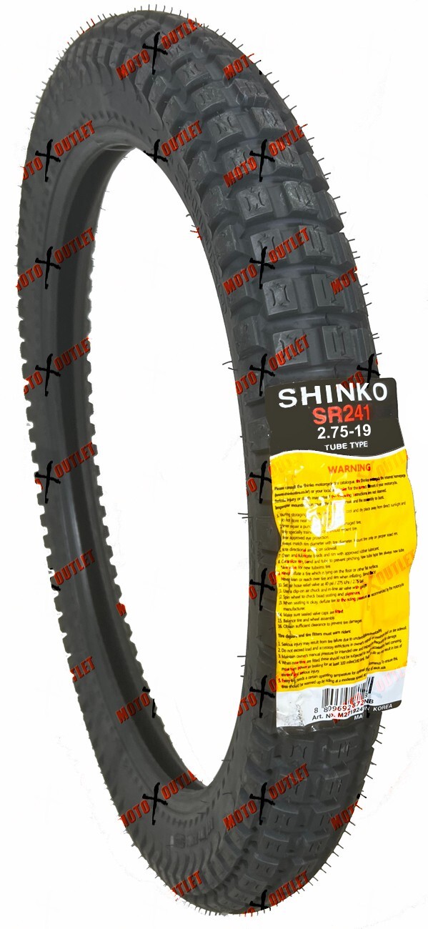 Shinko 2.75-19 SR241 Tire Front / Rear Dual Sport DOT SR 241 Golden Boy 87-4446