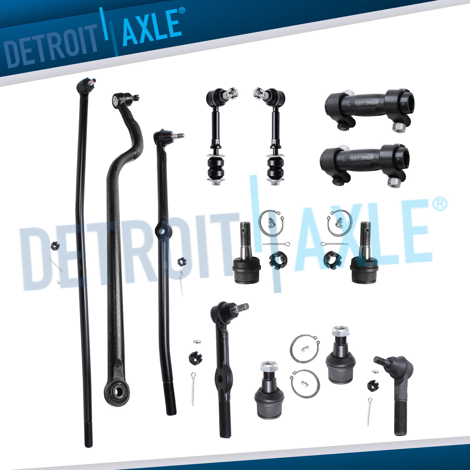 4×4 Front Tie Rods Ball Joints Suspension Kit for 1995-1997 Dodge Ram 2500 3500
