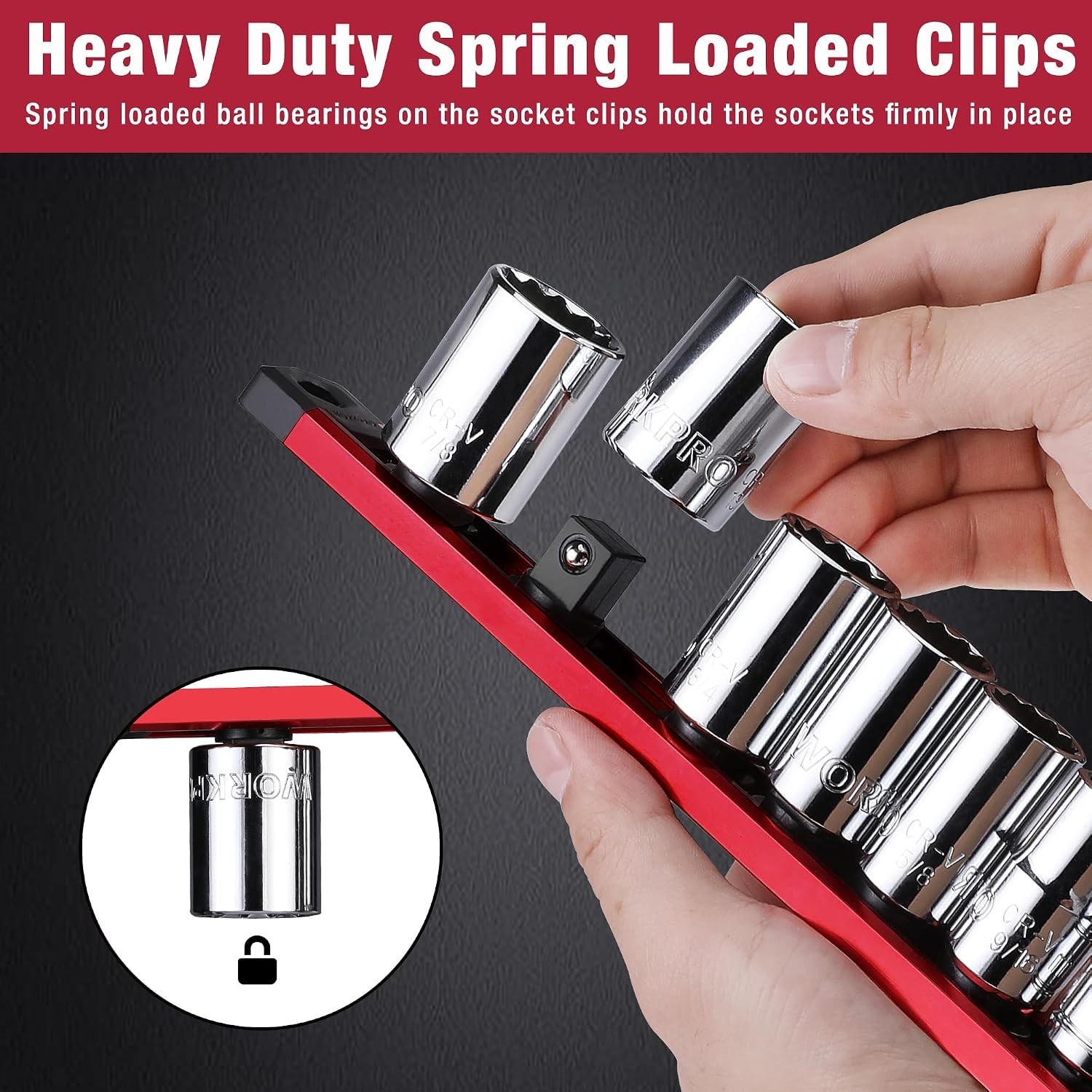 Magnetic Socket Organizer Set, 3-Piece 1/4” 3/8” 1/2” Socket Rails | 1/4-Inch…