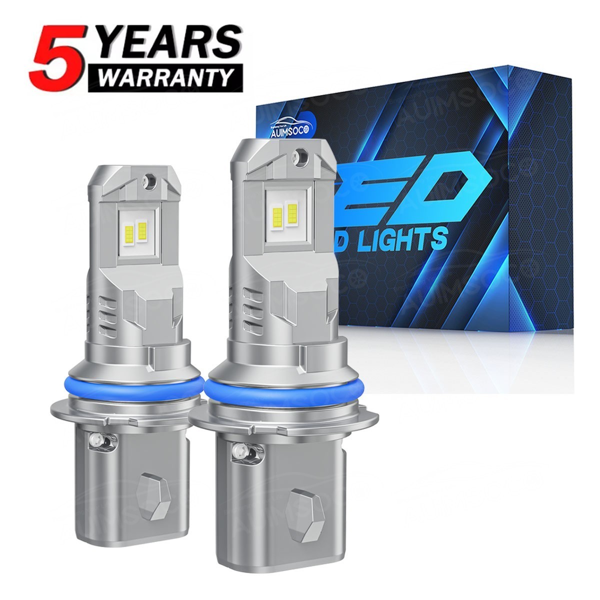 9004 HB1 LED Headlight Bulbs Kit High Low Beam Replace Halogen 200W 6000K White