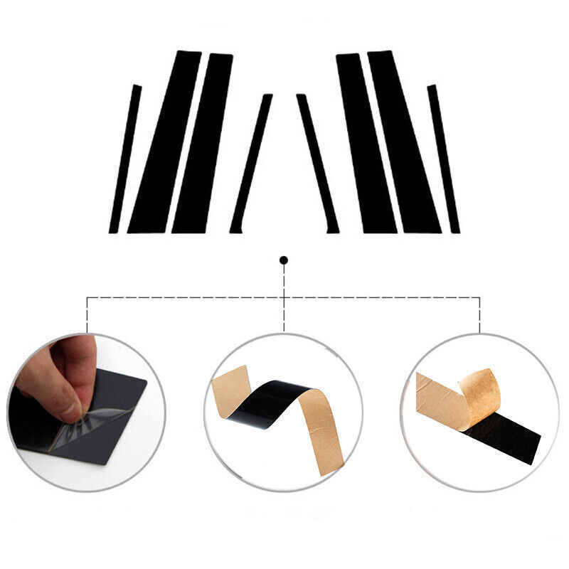 8X Gloss Black Pillar Posts Covers Window Door Trim For Buick Envision 2016-2020
