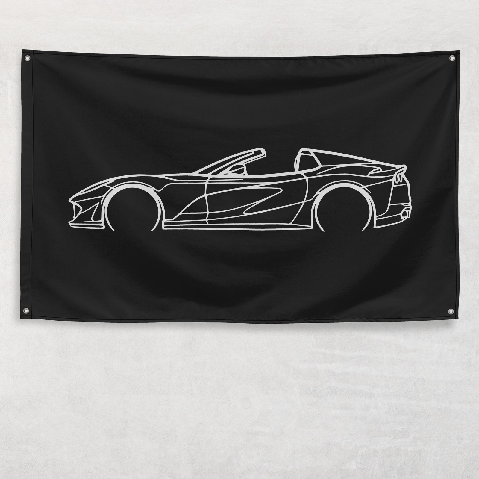 812 GTS Flag 3×5 ft Banner Car Silhouette Garage Man Cave Wall Decor Gift Racing