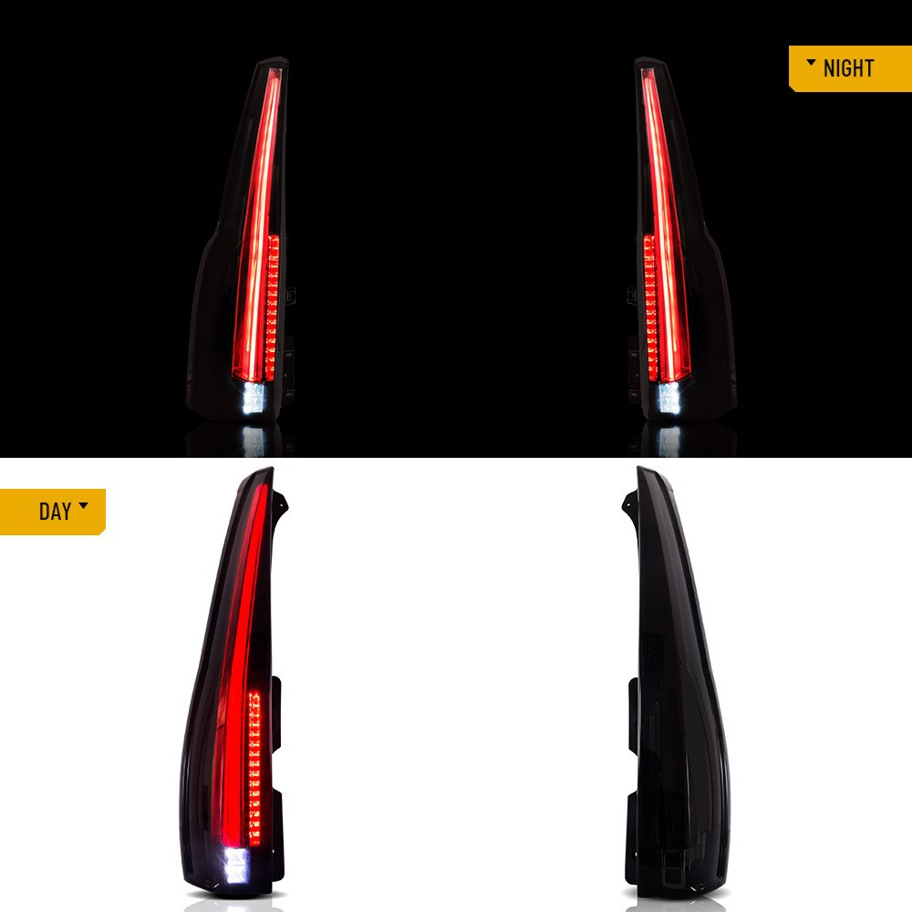 VLAND Smoked LED Tail Lights For Cadillac Escalade 2007-2014 Enhanced Visibility