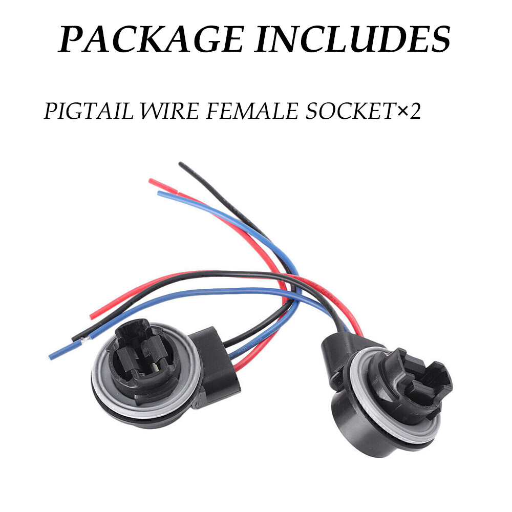 Universal Pigtail Wire Female Socket S 3157 Two Harness Front Turn Signal Park