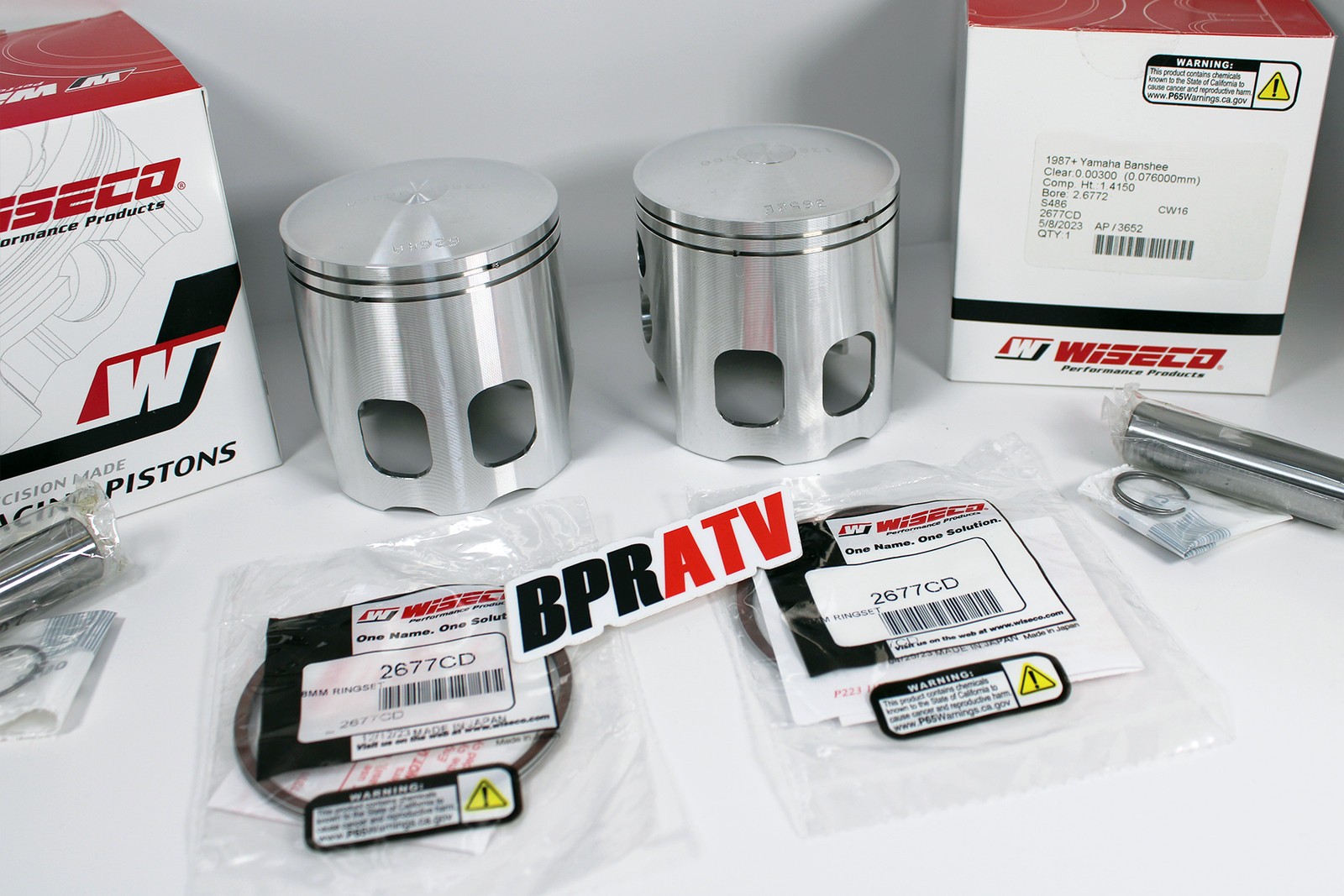 Banshee 64mm Stock Standard Bore Wiseco Pro Lite Pistons Bearings & Gaskets Kit