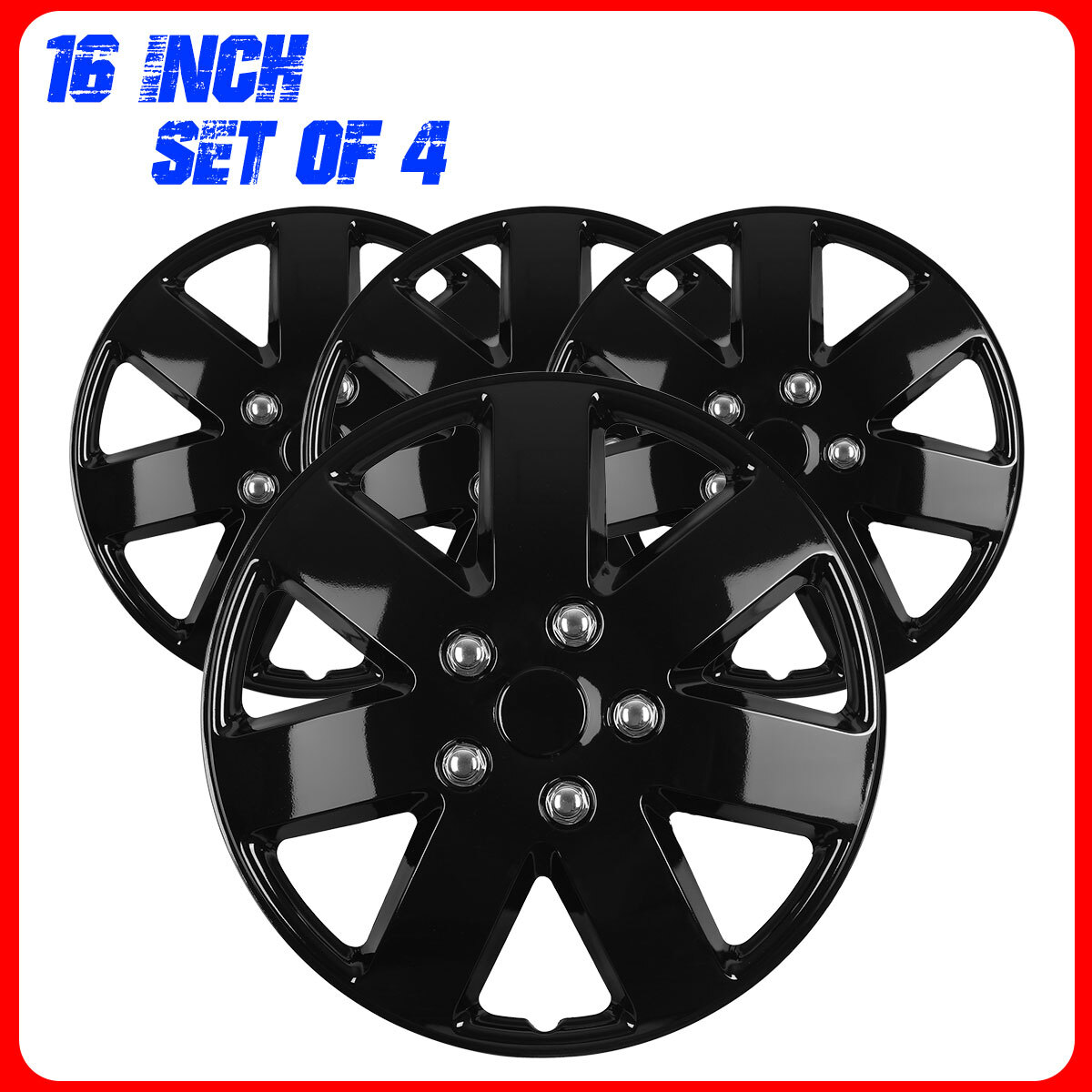 Universal 16″ Set of 4 Wheel Covers Full Rim Snap On Hubcaps for R16 Tire &Steel