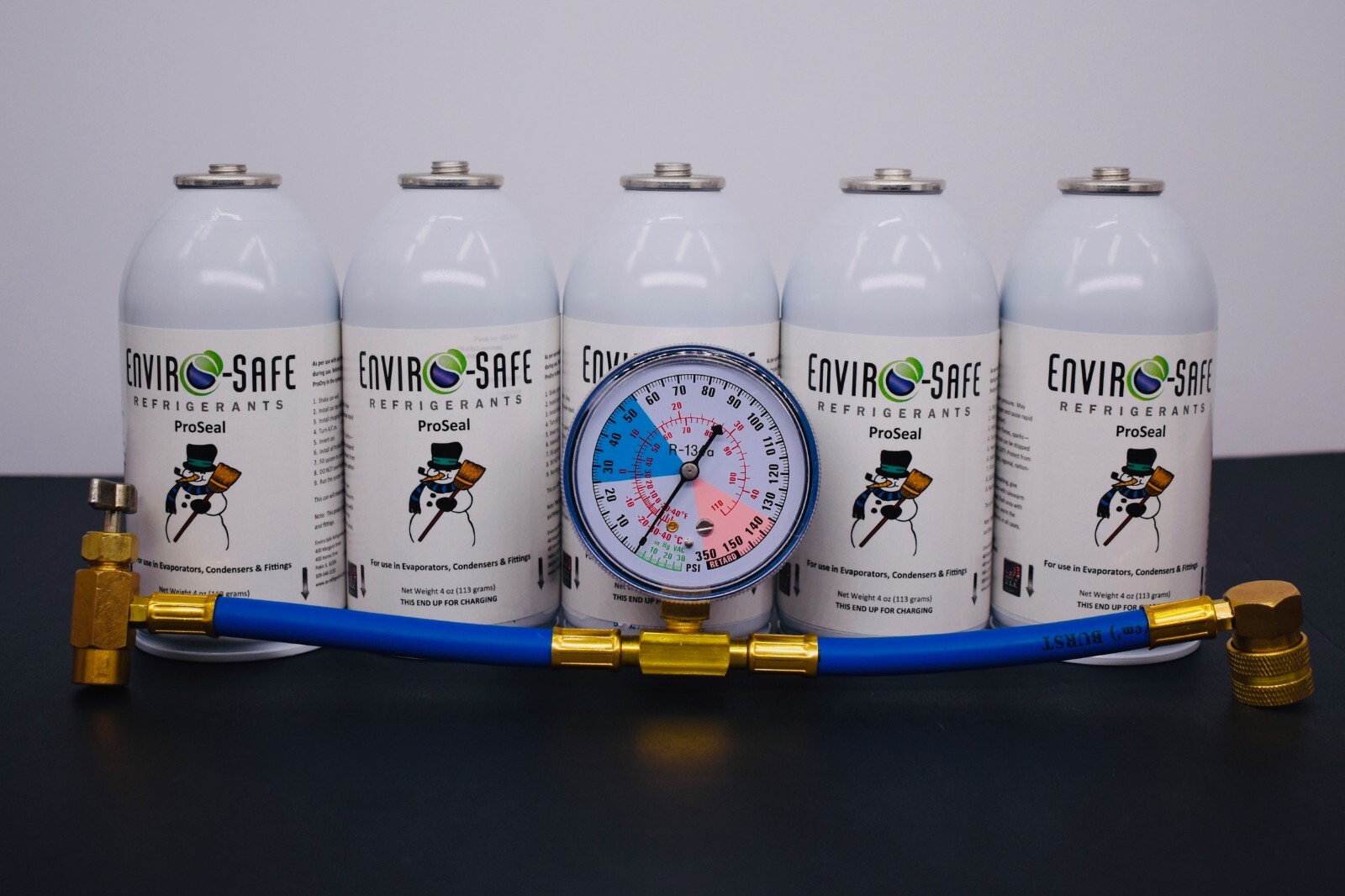 Proseal, Envirosafe Proseal, 5 cans (4oz, 113 grams) with 134a Brass Gauge