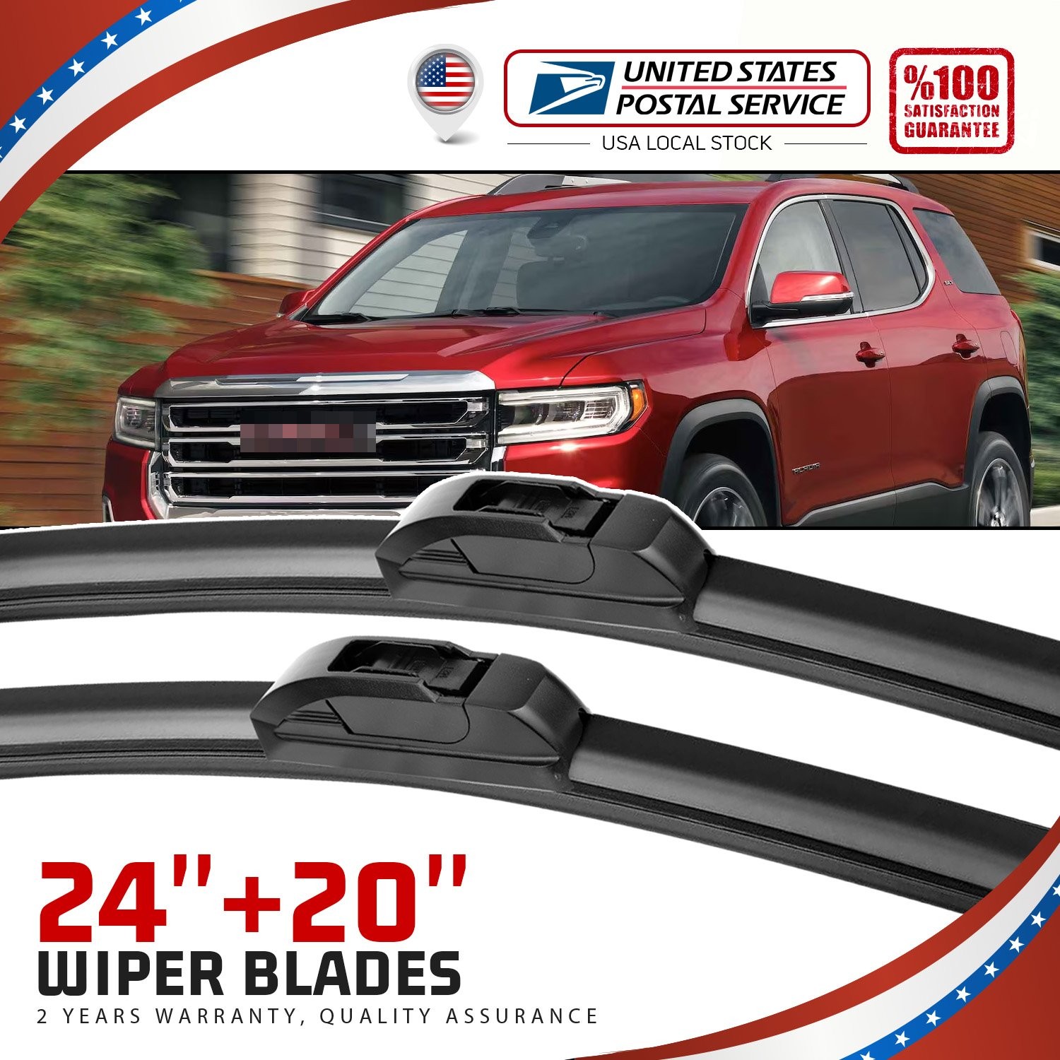 24in&20in Windshield OEM Wiper Blades Bracketless Set For Porsche Panamera 14-15