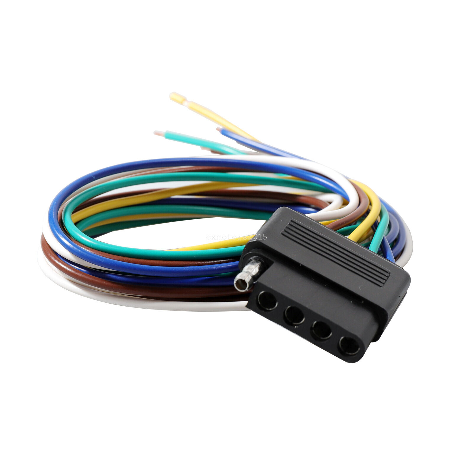 5 Pin Flat Trailer Light Wiring Harness Famale Male Connector Plug Socket Set