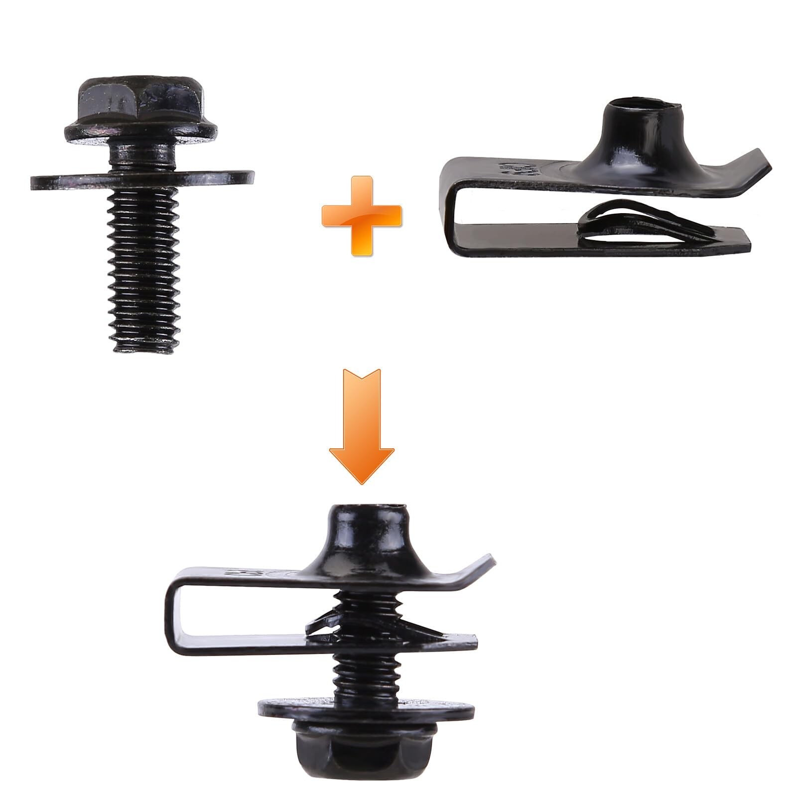35PCS Engine Under Cover Splash Shield Guard Body Bolts & U-nut Clip Fastener