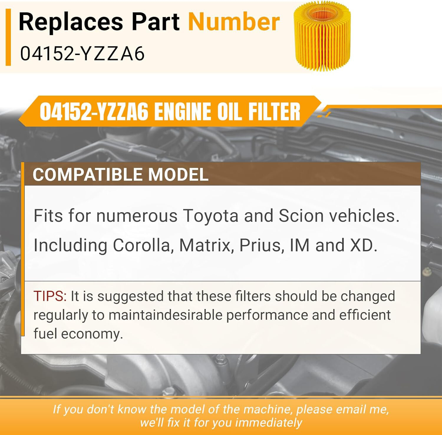 5PACK Oil Filter For Toyota Corolla Prius Prius V C-HR Scion xD 1.8L 04152-YZZA6