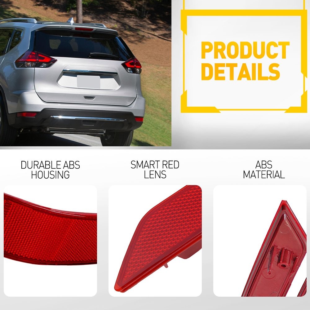 Rear Bumper Side Marker Reflector Left & Right Side For Nissan Rogue 2017-2020