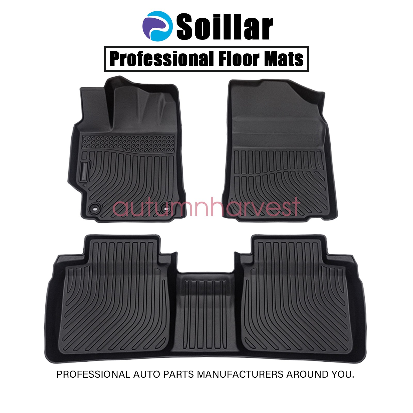 Floor Mats Liner For 2012-2017 Toyota Camry 4-Door Front & Rear All Weather TPE