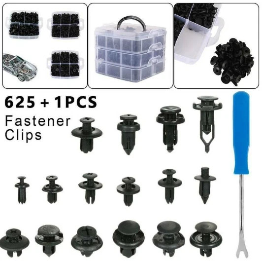 625Pcs Car Push Retainer Auto Clips & Fasteners Plastic For GM Toyota Honda