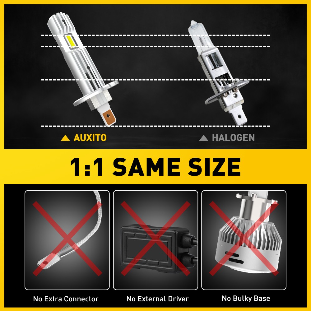 2-20x H1 LED Headlight Bulbs Conversion Kit 6500K High Low Beam Bright White DRL