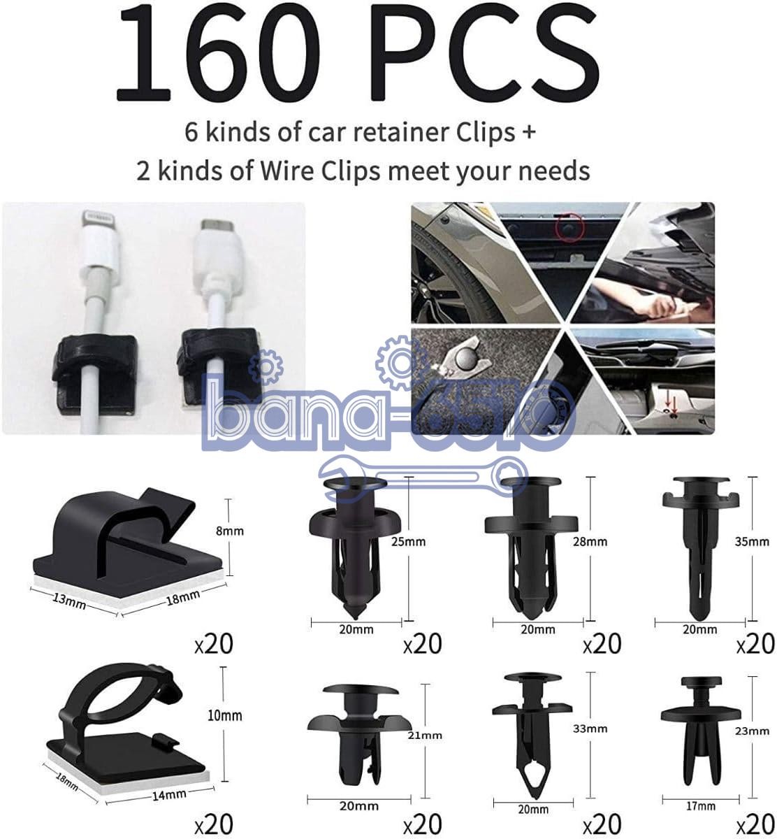 200Pcs Car Trim Removal Tool Set Hand Tools Pry Bar Panel Door Interior Clip Kit