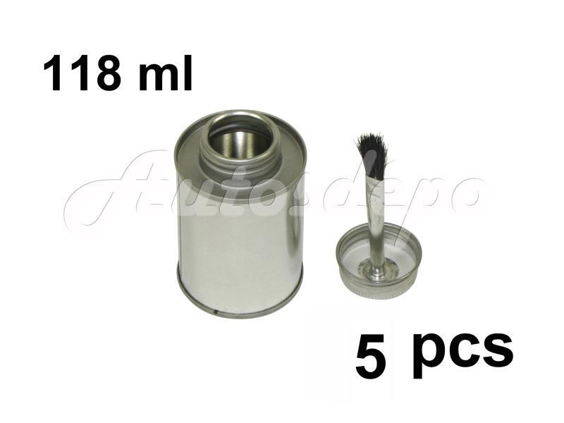 4 oz , 118 ml , 1/4 Pint Flat Screw Top Cap Metal Paint Can with Brush 5 Pcs