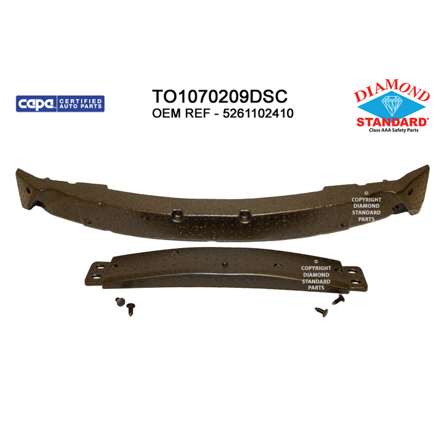 New Front Bumper Impact Absorber fits 2017-2019 Toyota Corolla 1524-01275X CAPA