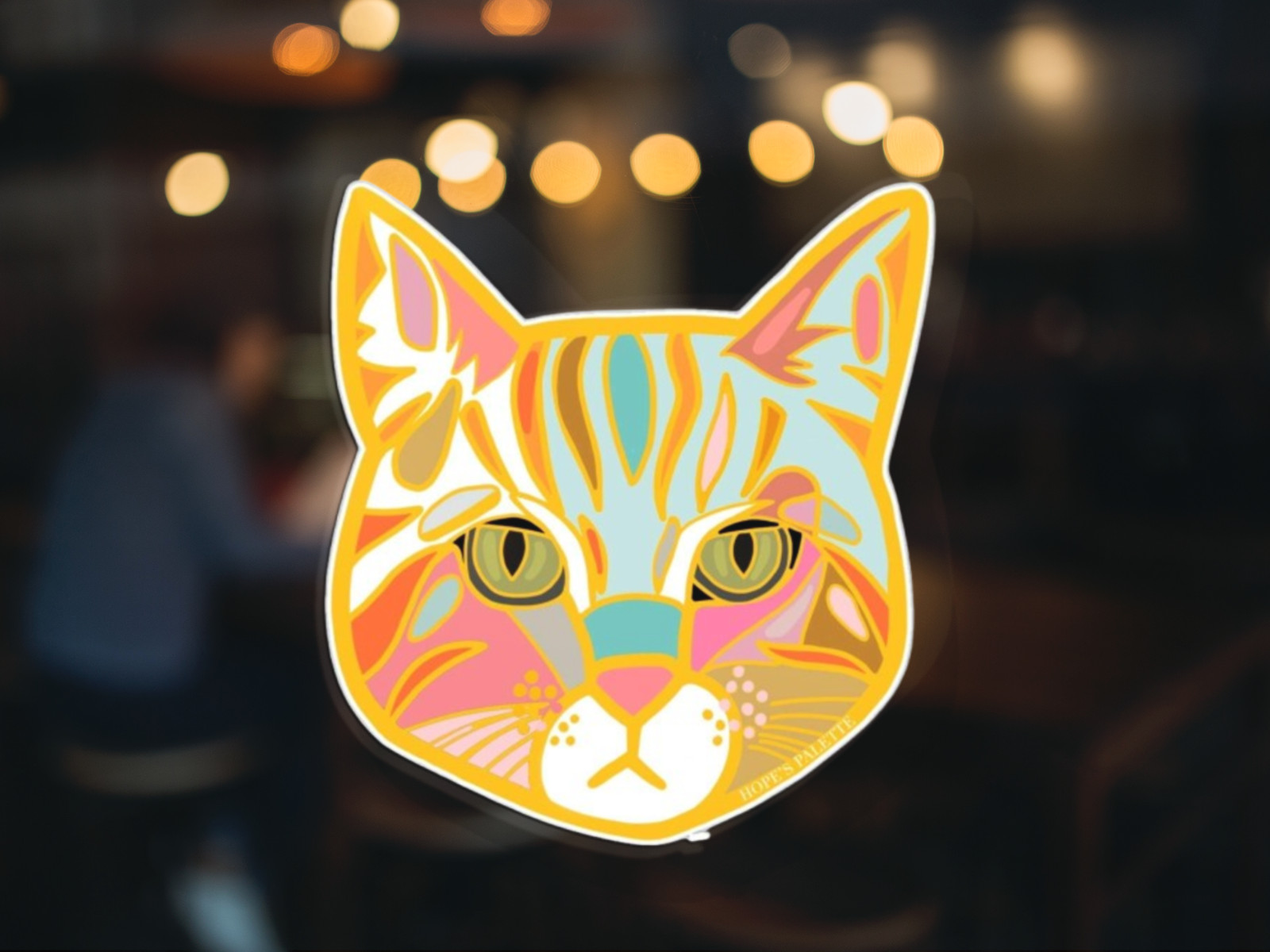 Orange Cat Head Vinyl Decal Sticker | For Cars Trucks Vans Walls Laptops Cups