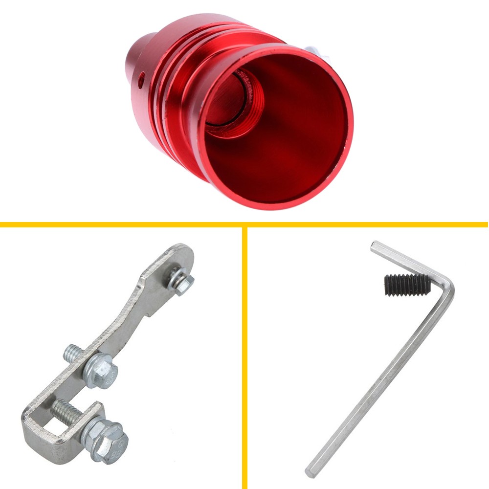 Red Blow Off Valve Noise Turbo Sound Whistle Simulator Car Muffler Tip 35mm XL