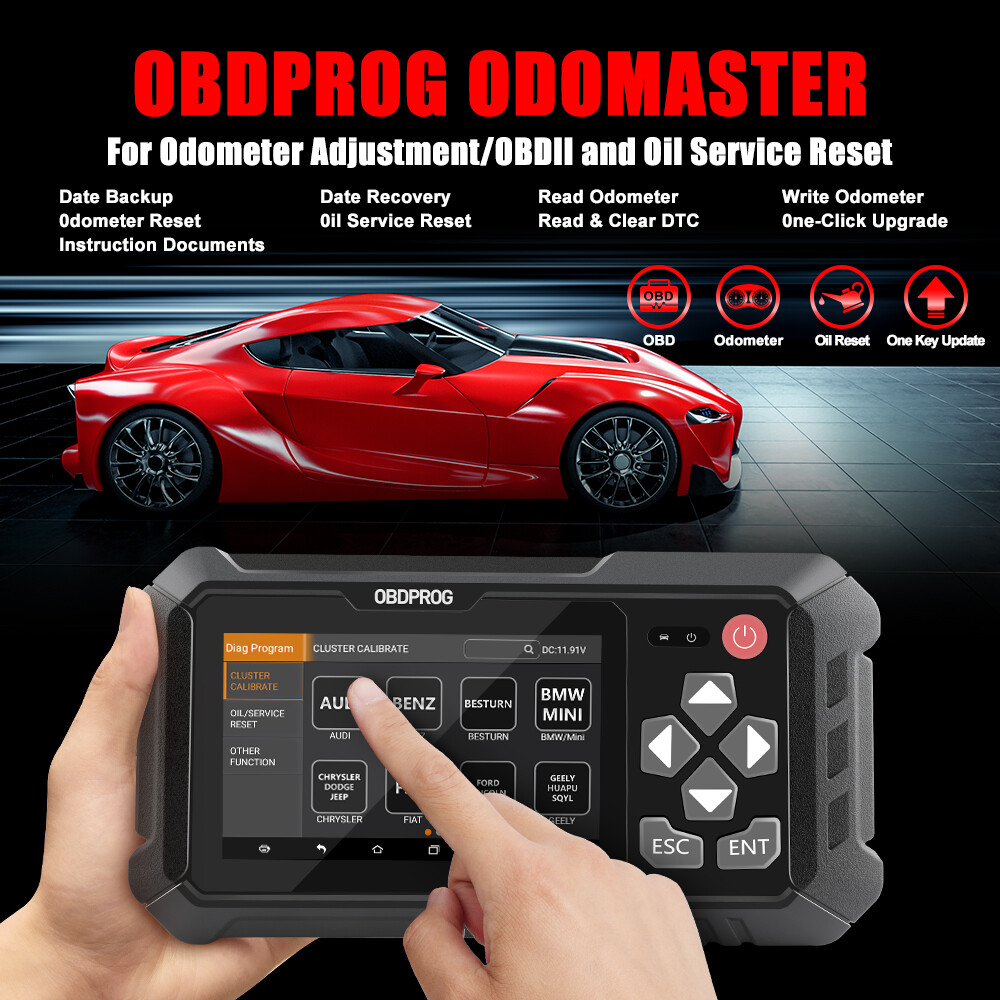OBDPROG M500 Cluster Mileage Correction Odometer Adjust OBD2 Scanner Oil Reset