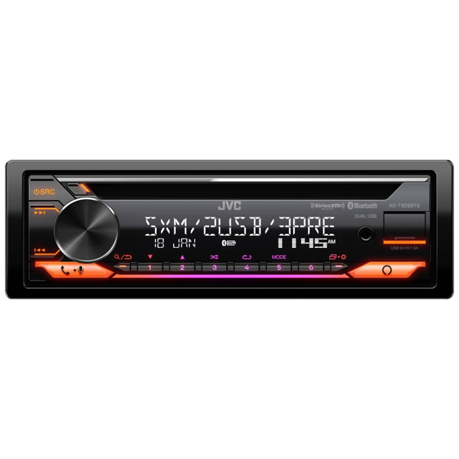JVC KD-920BTS Stereo Receiver, 2x 6.75″ 300W Speaker, 2-CH Amp and Accessories
