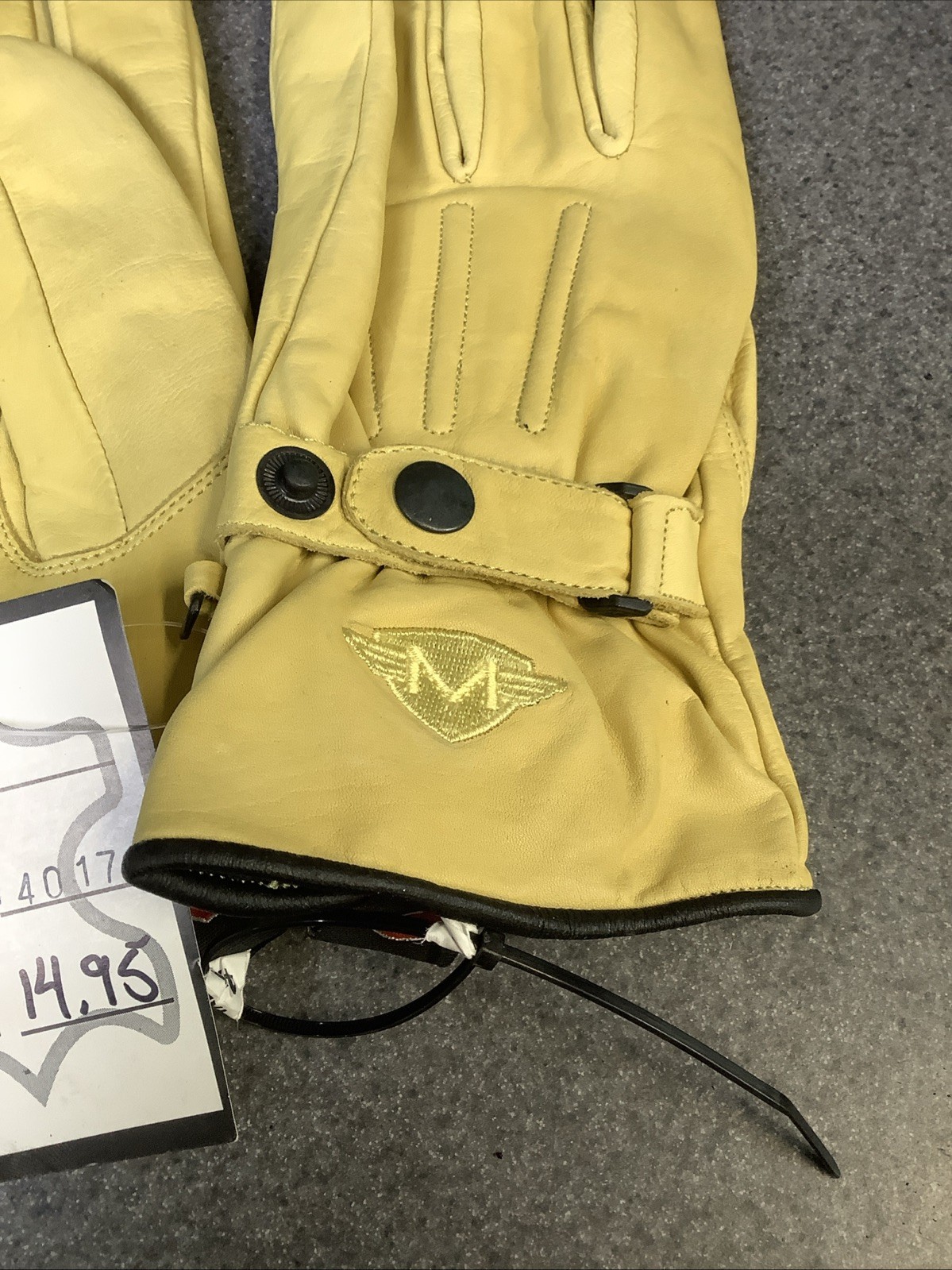 Motophoria Men’s Leather Motorcycle Gloves Tan Size XXL 14017 M32D