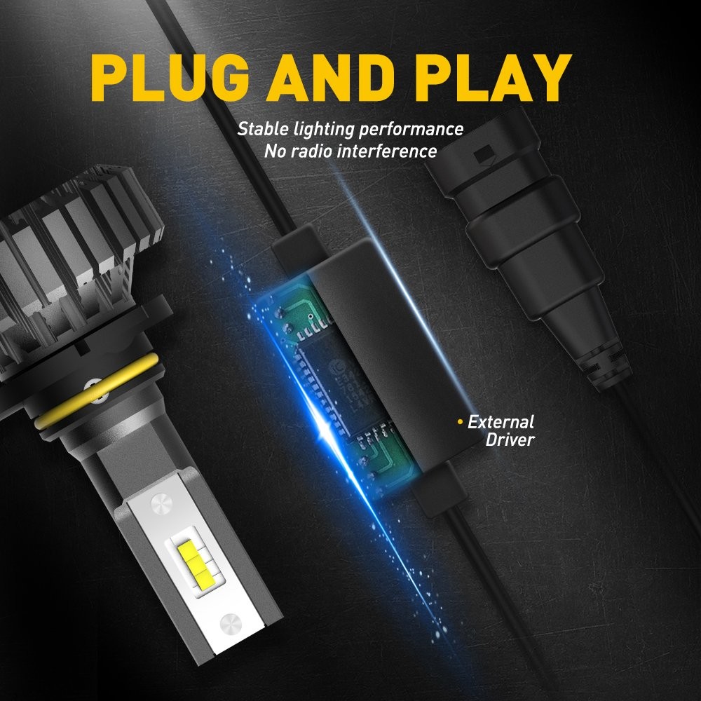 AUXITO LED Bulbs Headlight 9006 HB4 6500K Low Beam Bulb White PAIR Super Bright