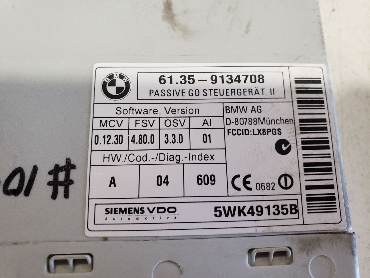 Passive Go Comfort Keyless Entry Module – 2009 BMW 135I E82 Coupe – 07-13 OEM