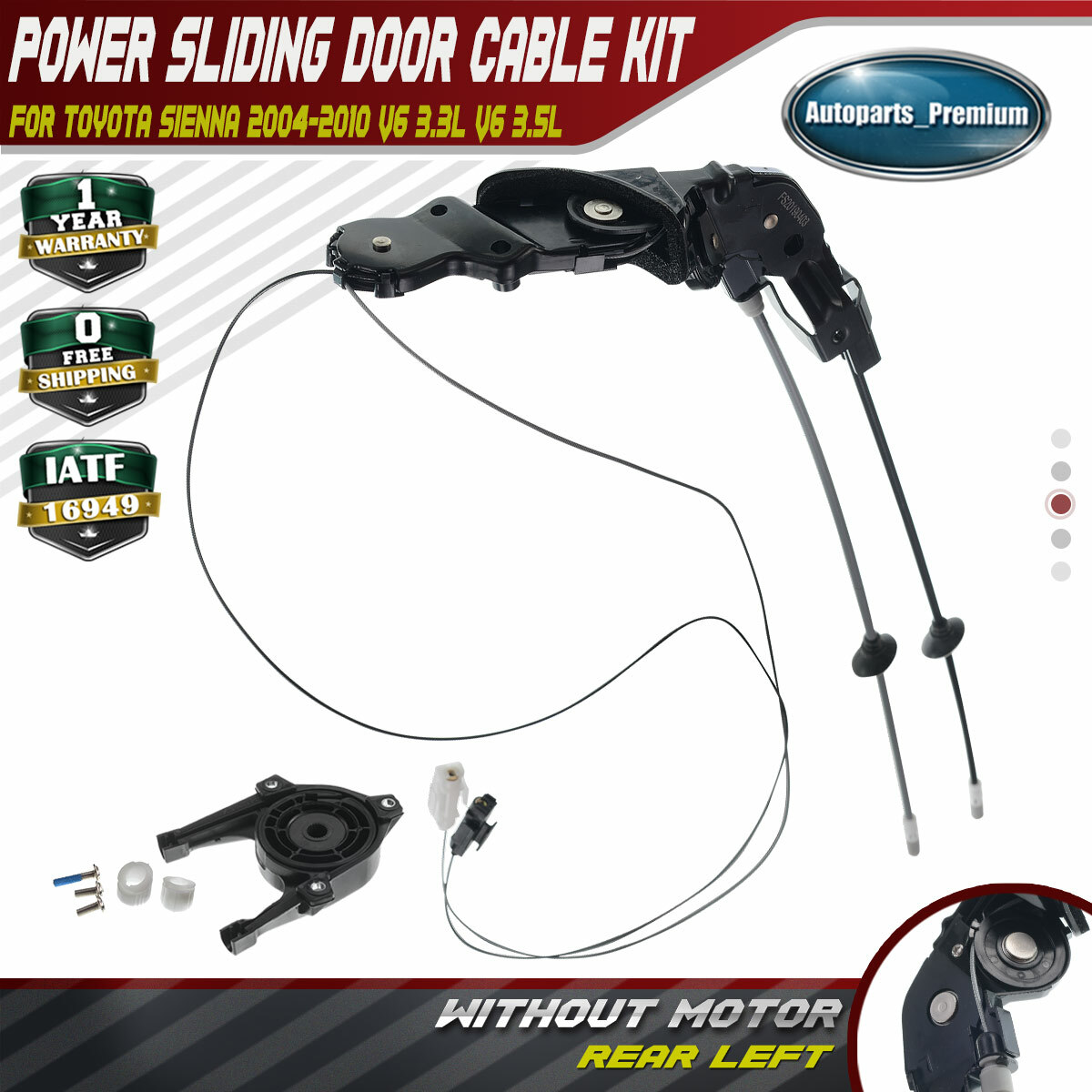 Power Sliding Door Cable Kit w/o Motor Left for Toyota Sienna 04-10 85620-08052