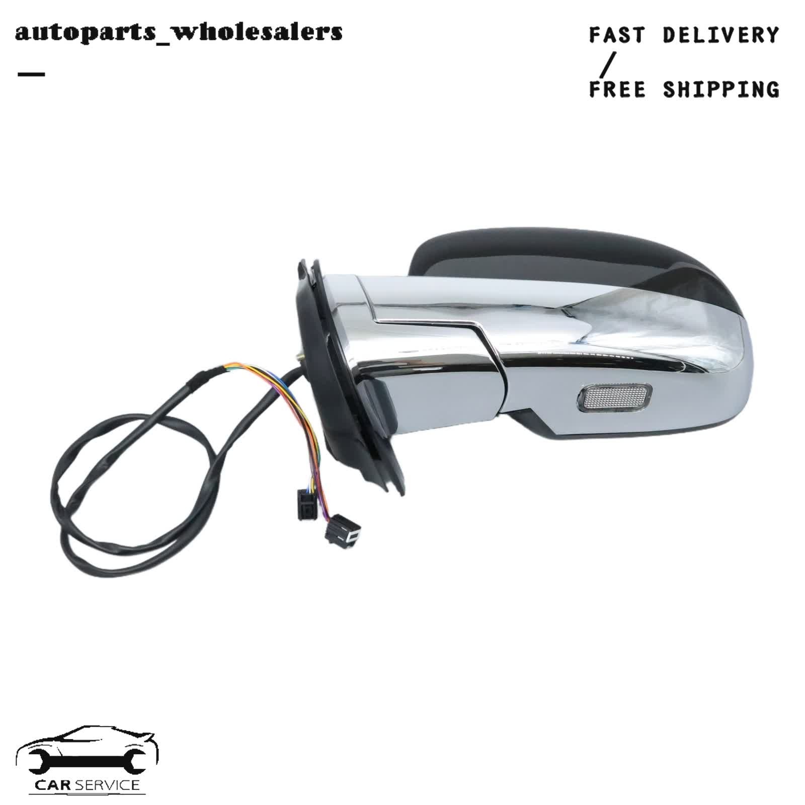 LH Mirror Power Heated Power Folding Turn Signal Fit For 07-14 Cadillac Escalade