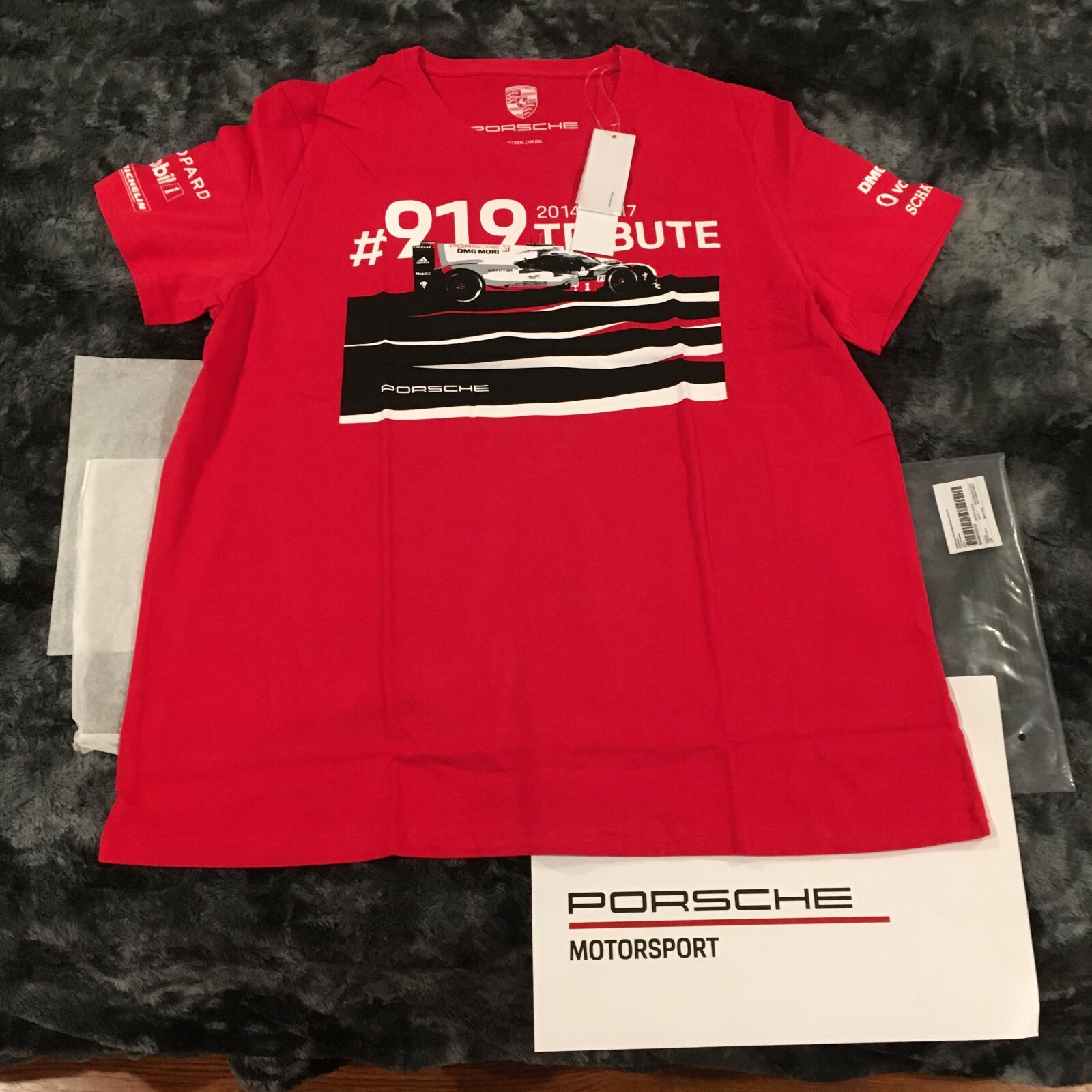 PORSCHE DESIGN MEN’S MOTORSPORT 919 TRIBUTE T~SHIRT EURO XL/USA L NIBWT