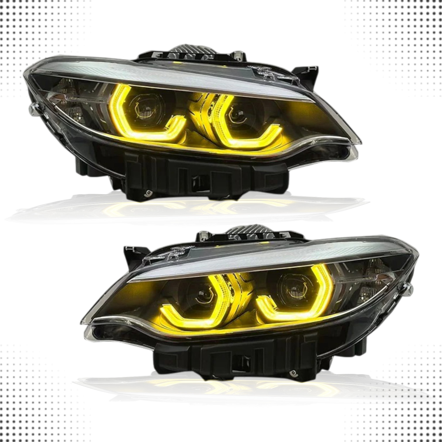 BMW M2 F22 F23 228i 235i Ikon 2 Series Tri-Color Amber LED Headlights 2014-2021