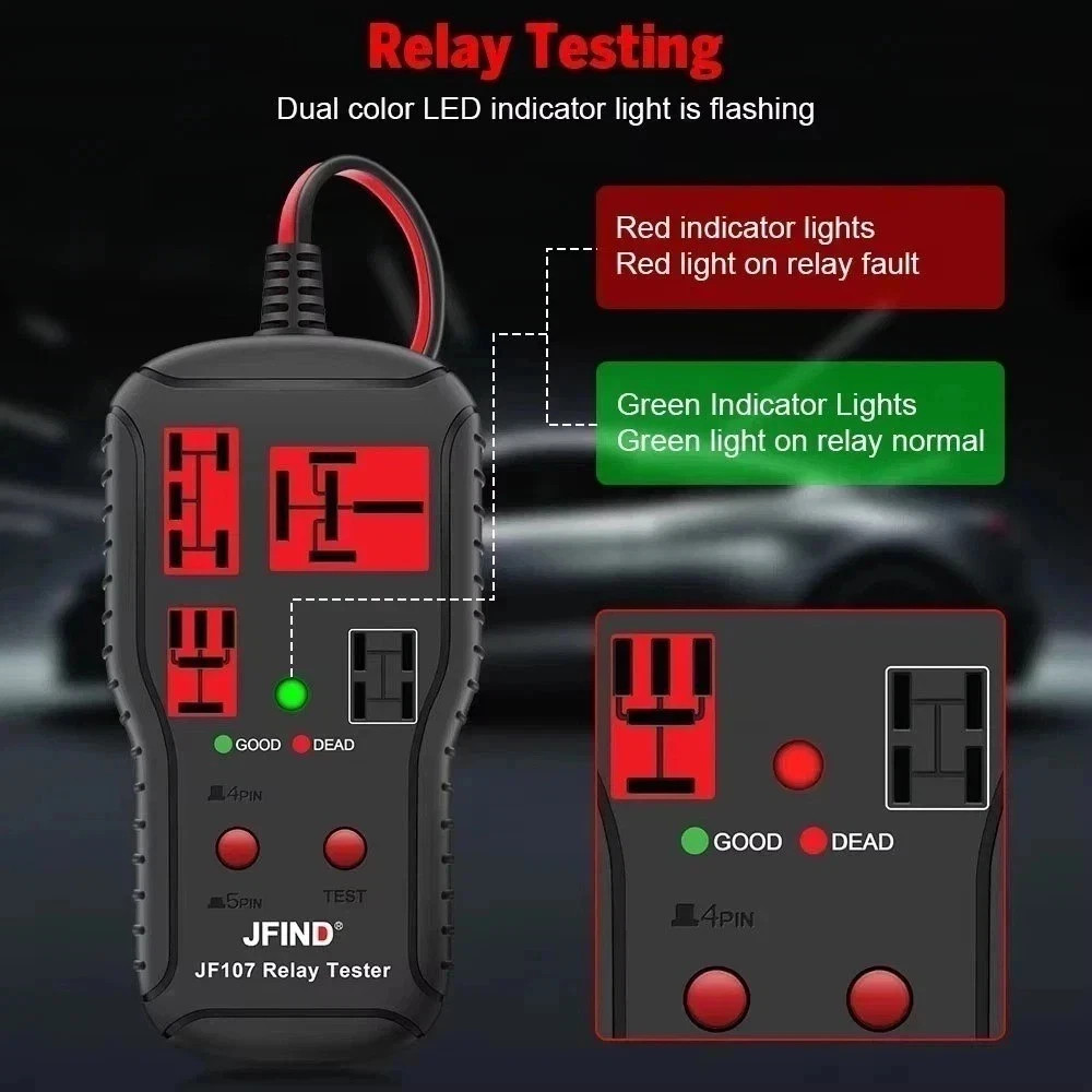Universal 12V 24V Automotive Relay Tester Car Circuit Battery Voltage Checker To
