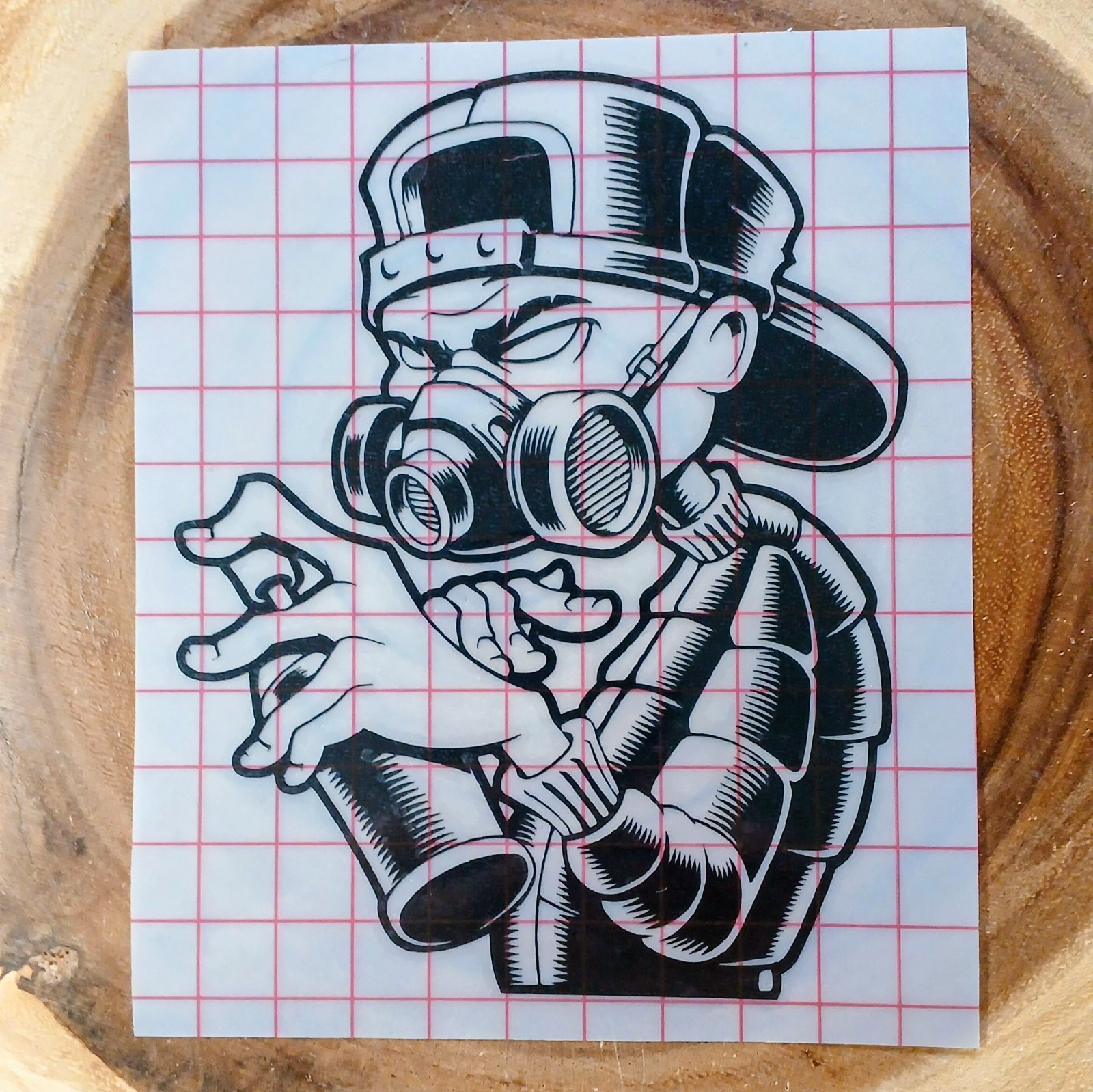 Graffiti Artist Vinyl Decal Gas Mask Spray Can Street Art Sticker