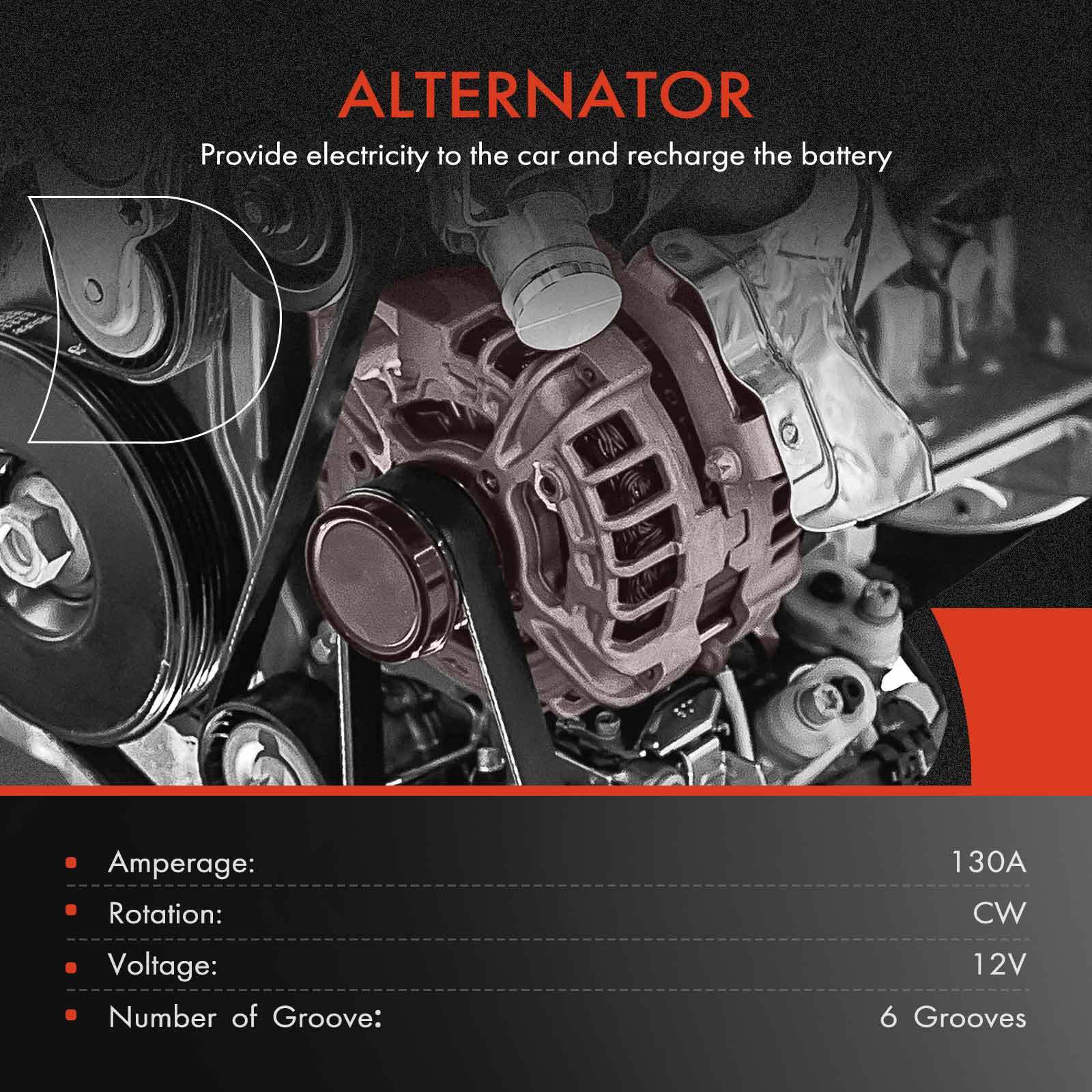 Alternator for Subaru Impreza 2015-2016 Crosstrek WRX 2.0L 130A 12V CW 6-Groove
