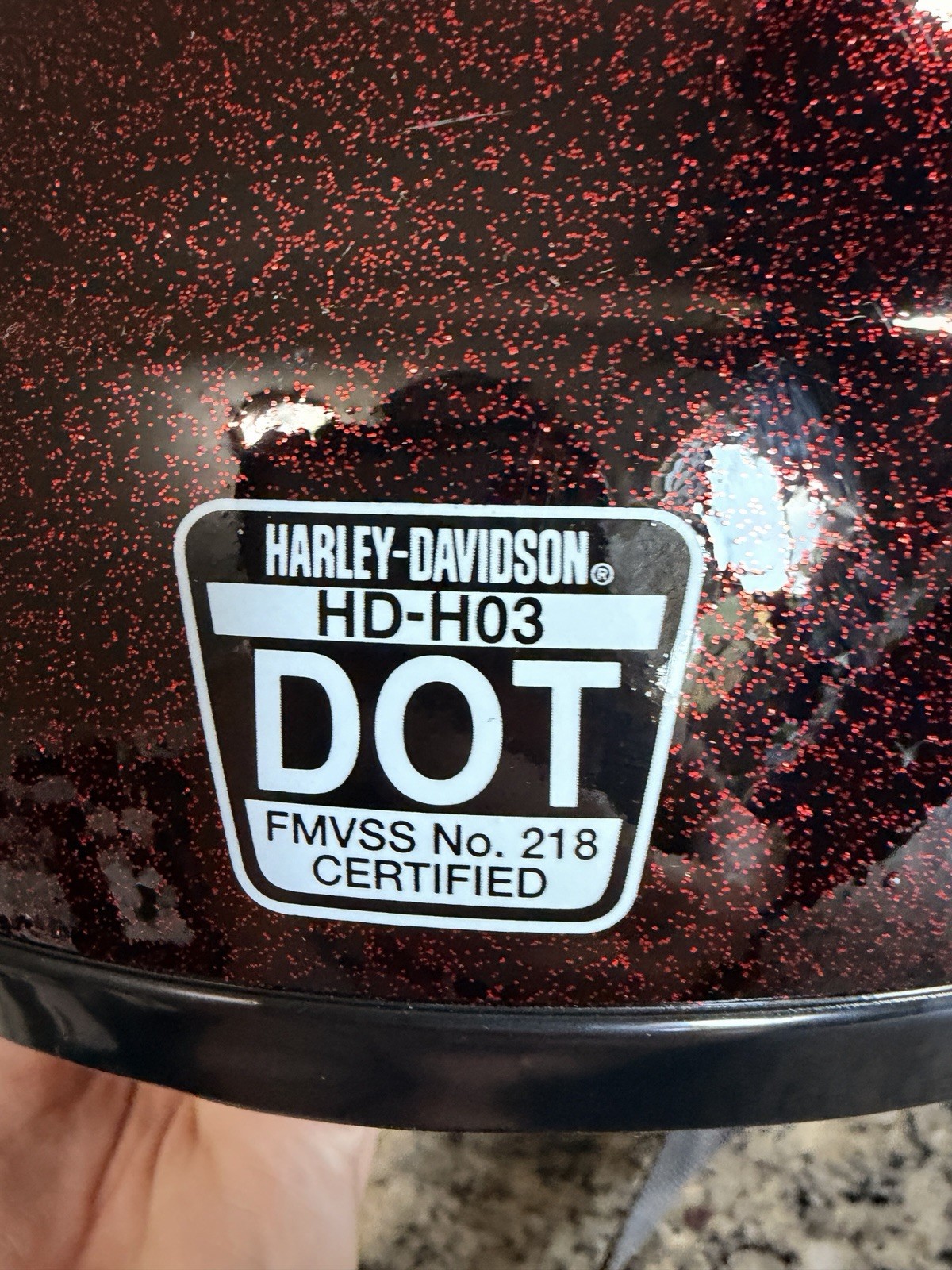 Harley-Davidson Paramount Half Helmet Red Flake Finish with Visor – Size-Medium