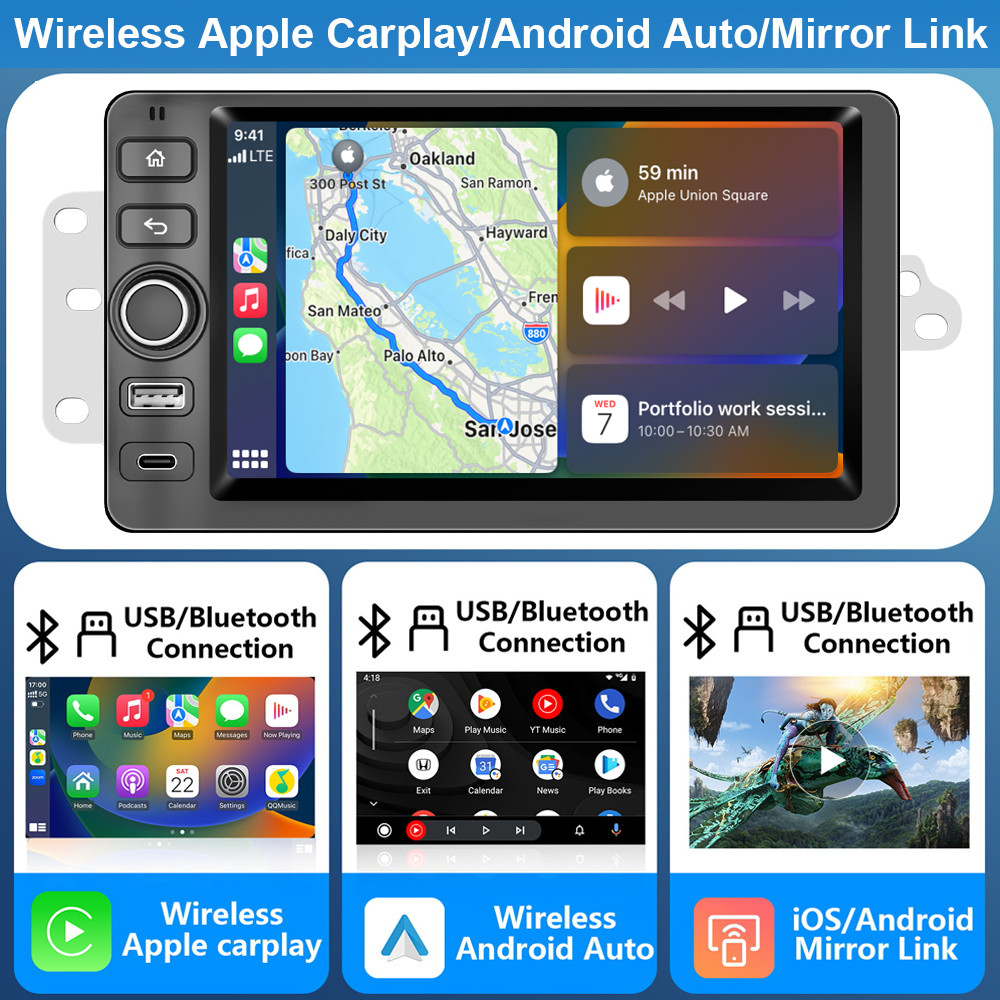 For 2003-2006 Hummer H2 CarPlay Android 13 Car Radio Stereo 4+64G 7in DSP