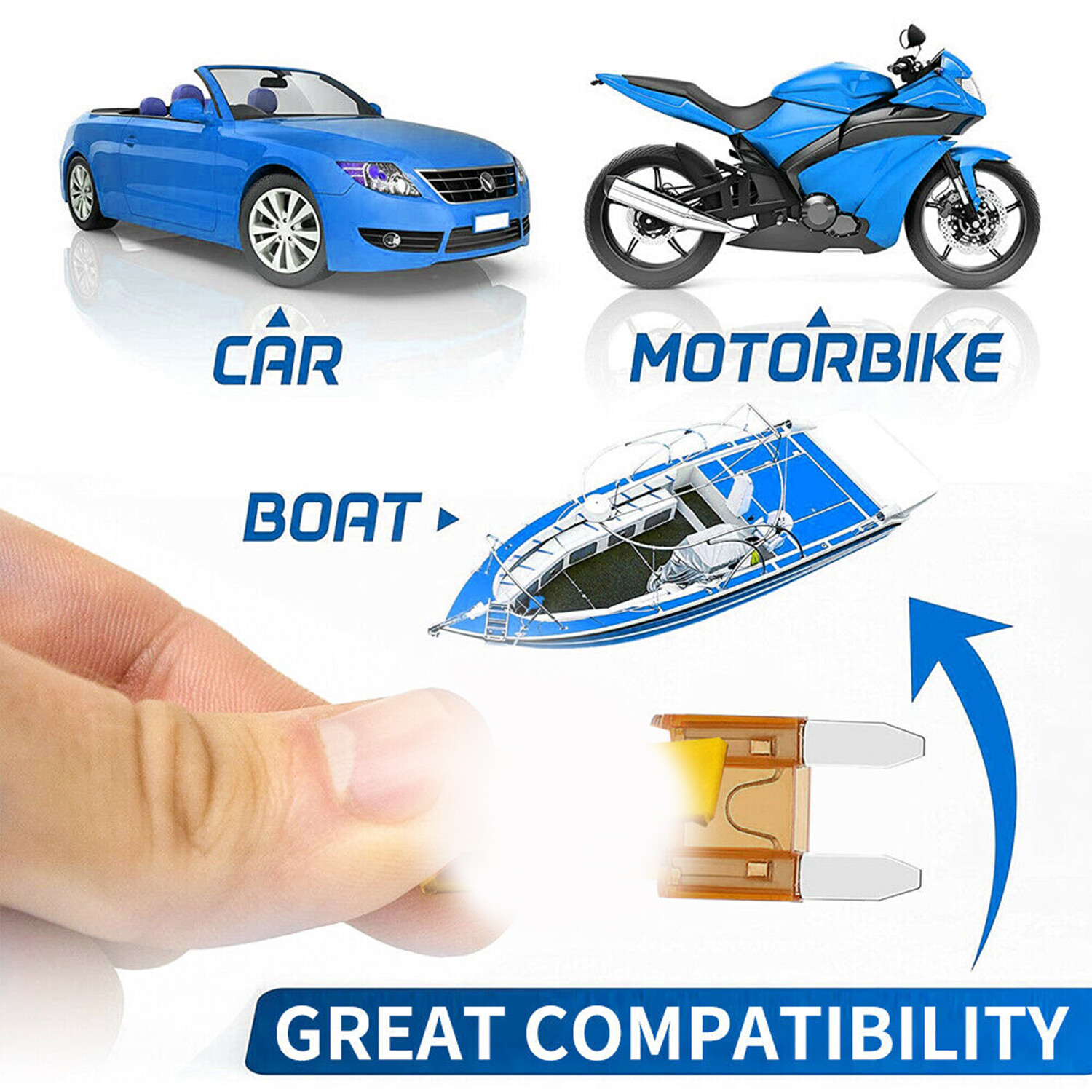 120 PCS Mini Blade Fuse Assortment Auto Car Motorcycle Truck FUSES Kit APM ATM