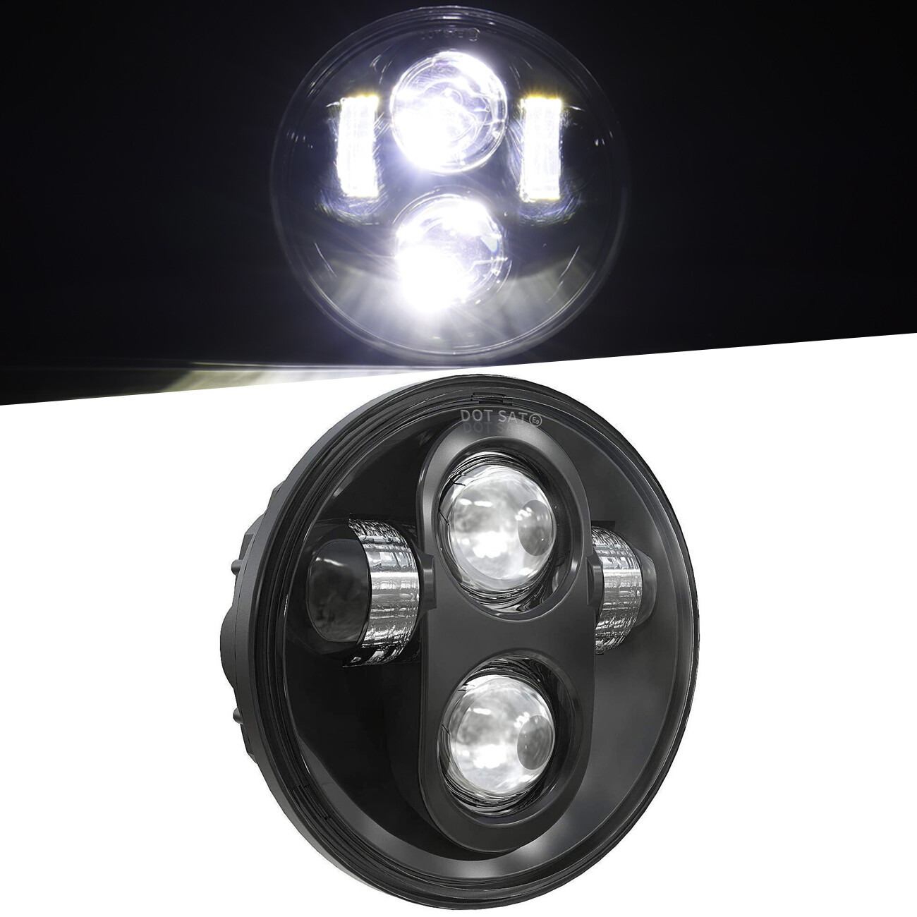 5-3/4 5.75 inch Round LED Headlight for Sportster XL 883 1200 Dyna Accessories