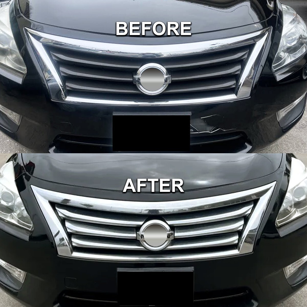 Chrome ABS Grille Grill Insert Overlay Trim 6PC FOR 2013-2015 Nissan Altima