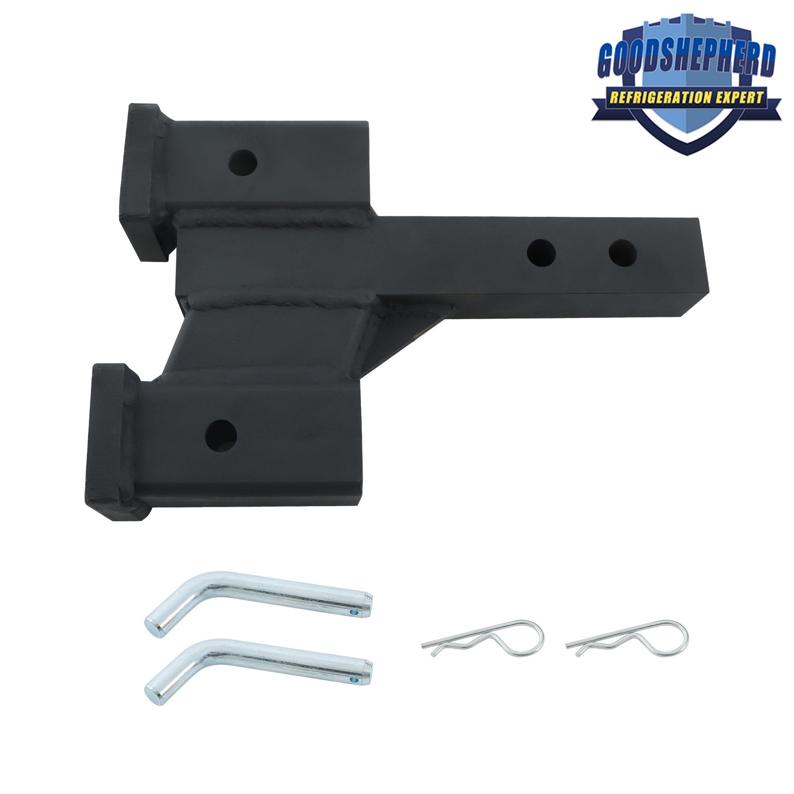 Dual Hitch Extender 10000Lb For 2 In Receiver Rise/Drop 2-In Solid Shank Trailer