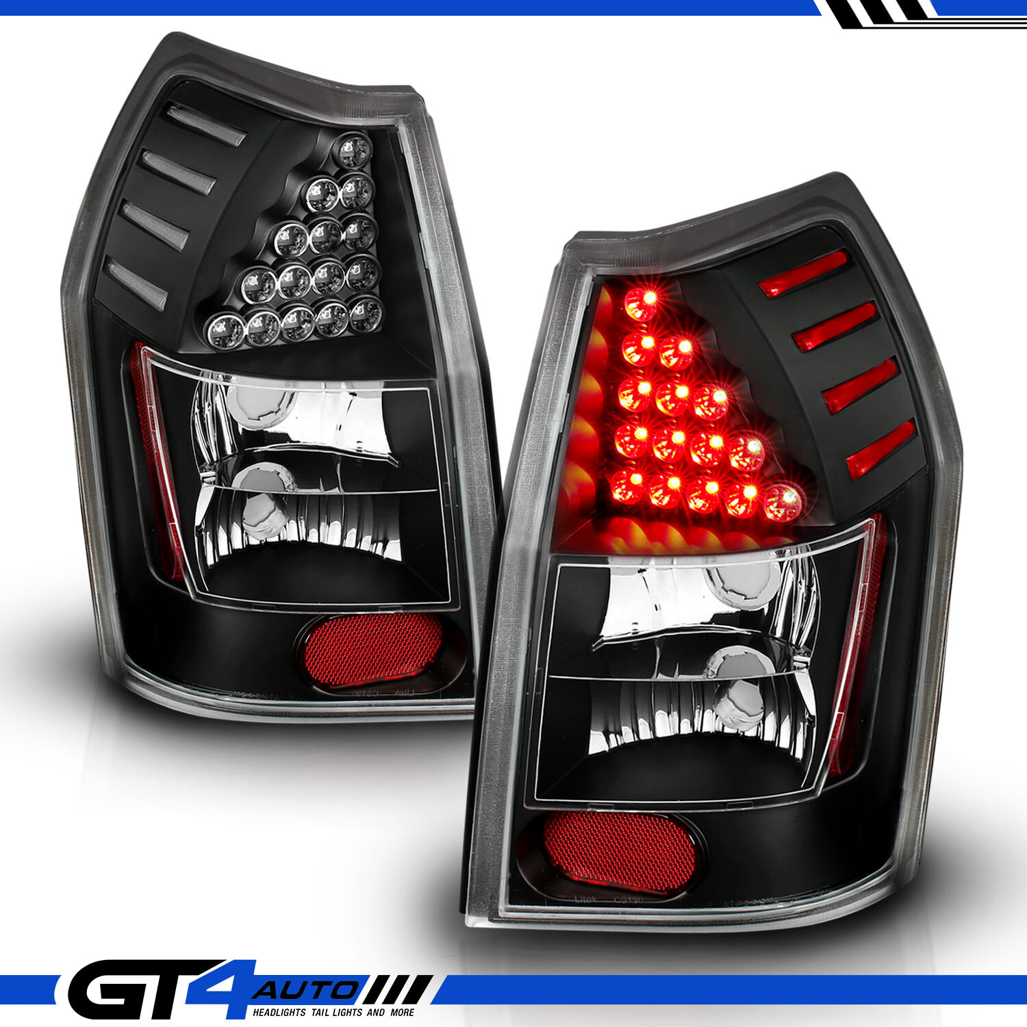 Black LED Tail Lights Brake Lamps For 2005-2008 Dodge Magnum 05-08 RH+LH Pair