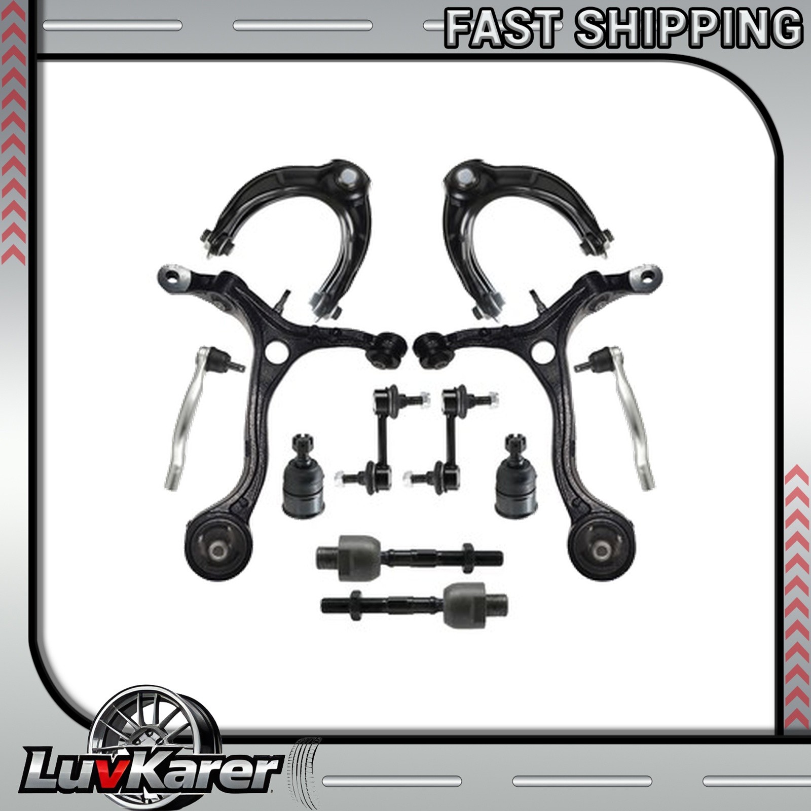 12×Suspension Front Upper Lower Control Arm For Honda Accord 2.4L 3.5L