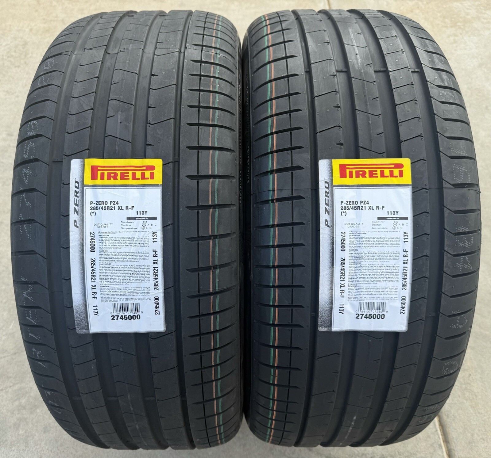 FOUR BRAND NEW 285/45R21 113Y Pirelli P Zero PZ4 Run Flat RFT RF BMW X7 Tires