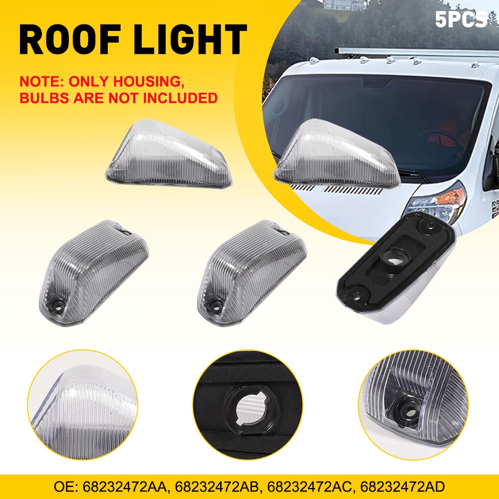 Clear Top Cab Marker Roof lights Housing For 2014-2023 Dodge RAM Promaster 1500