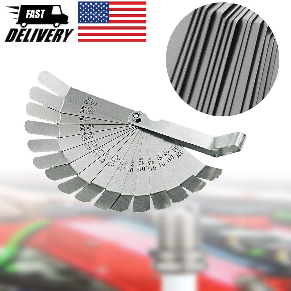 Stainless Steel 16 Blade Feeler Gauge Valve Offset Feeler Gauge Measuring Tool