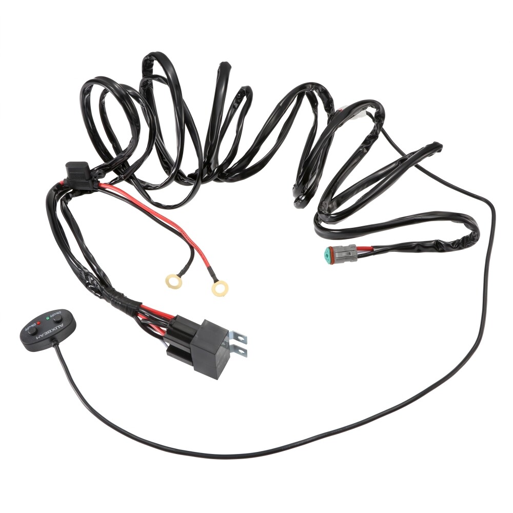 6-LED Pod Light Power Wiring Harness Kit with 40A Fuse and Relay 3 PIN DT Plug