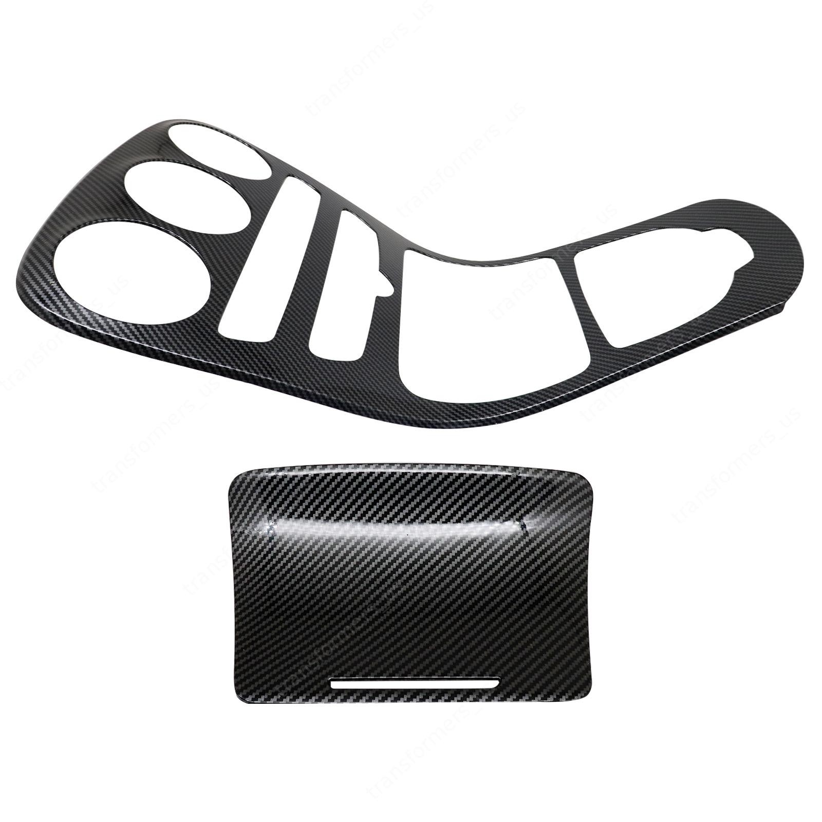 FOR Mercedes C Class W205 Carbon Fiber Style Console Gear Shift Frame Panel Trim